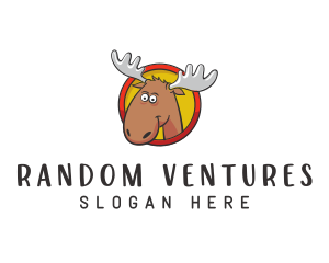 Moose Antler Cartoon logo design