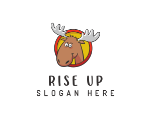 Moose Antler Cartoon logo design