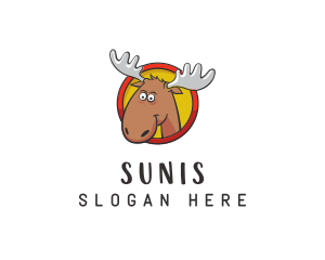 Moose Antler Cartoon logo design