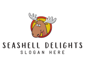 Moose Antler Cartoon logo design