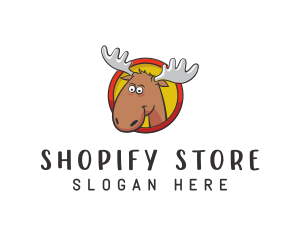 Moose Antler Cartoon logo design