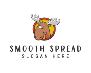 Moose Antler Cartoon logo design