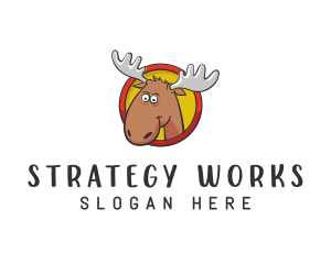 Moose Antler Cartoon logo design