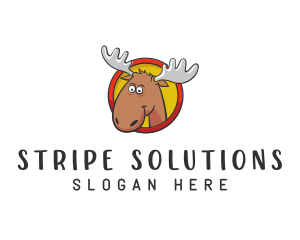 Moose Antler Cartoon logo design