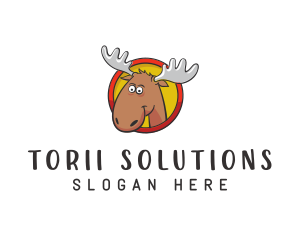 Moose Antler Cartoon logo design