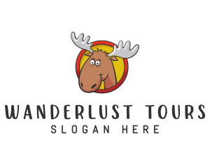 Moose Antler Cartoon logo design