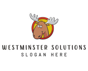 Moose Antler Cartoon logo design