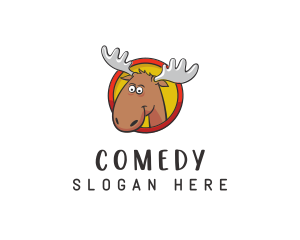 Moose Antler Cartoon logo design