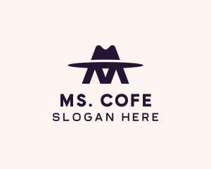 Fedora Hat Letter M logo design