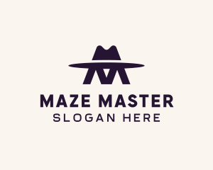 Fedora Hat Letter M logo design