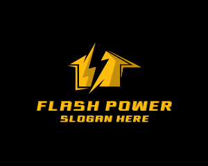 House Lightning Electricity logo design