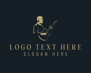 Recording Studio - Musician Guitar Instrument logo design