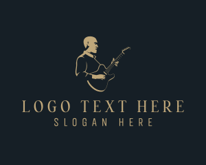 Bassist - Musician Guitar Instrument logo design