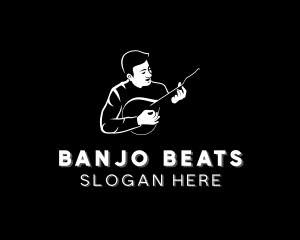 Banjo - Musician Acoustic Guitarist logo design