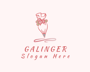 Pink Icing Piping Bag Logo