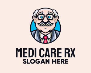 Pharmacist - Old Bald Man logo design