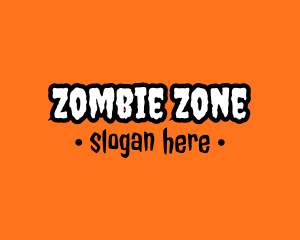 Zombie - Pumpkin Halloween Font logo design