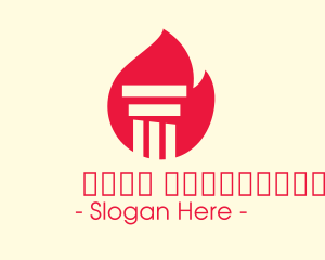 Justice - Red Fire Pillar logo design