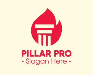 Pillar - Red Fire Pillar logo design