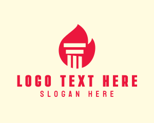 Fire - Red Fire Pillar logo design