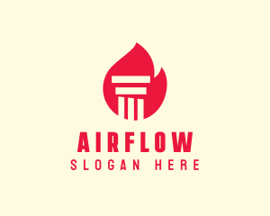 Red Fire Pillar logo design