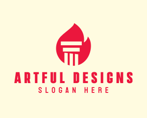 Red Fire Pillar logo design