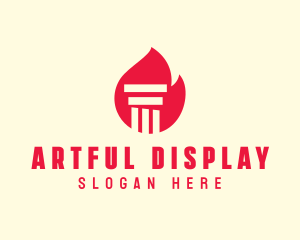 Red Fire Pillar logo design