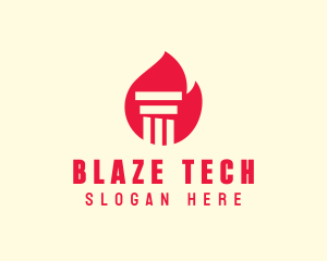 Red Fire Pillar logo design