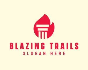 Red Fire Pillar logo design