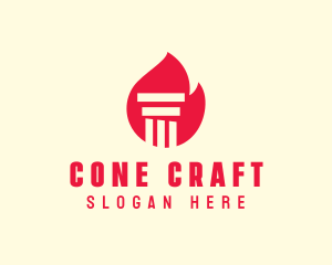 Red Fire Pillar logo design