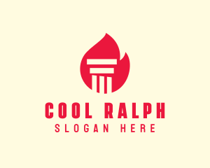 Red Fire Pillar logo design