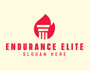 Red Fire Pillar logo design