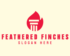 Red Fire Pillar logo design