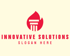 Red Fire Pillar logo design