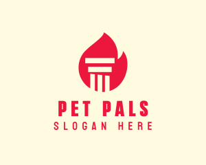 Red Fire Pillar logo design