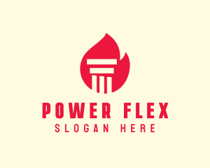 Red Fire Pillar logo design