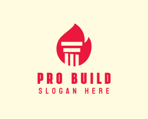 Red Fire Pillar logo design