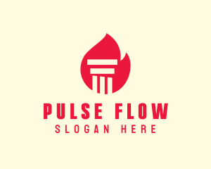 Red Fire Pillar logo design