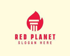 Red Fire Pillar logo design