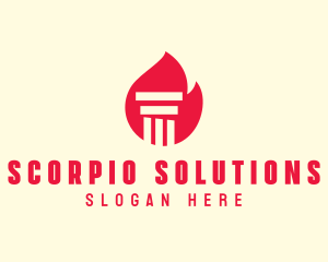 Red Fire Pillar logo design