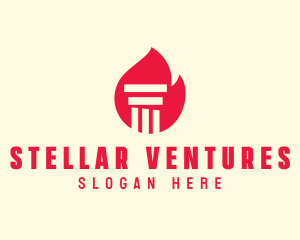 Red Fire Pillar logo design