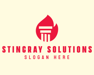 Red Fire Pillar logo design