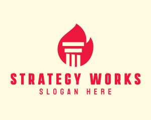 Red Fire Pillar logo design