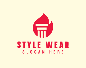 Red Fire Pillar logo design