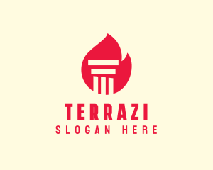 Red Fire Pillar logo design