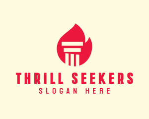 Red Fire Pillar logo design