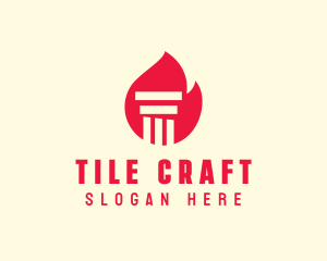 Red Fire Pillar logo design