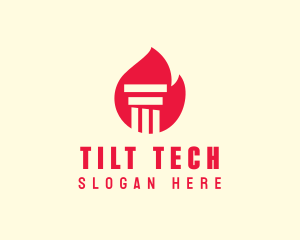 Red Fire Pillar logo design