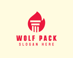 Red Fire Pillar logo design