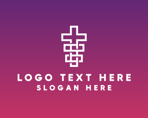 Stroke - Worship Religion Cross logo design
